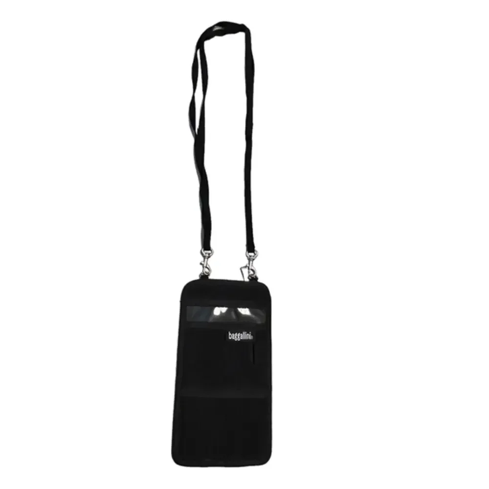 Baggallini slim wallet, black, adjustable strap‎